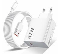 67W Caricatore Rapido Adattatore USB per Xiaomi,Caricatore per Turbo Charge con 6A Cavo USB C 2m per Xiaomi Pad 7Pro 15T 14T 13 Ultra 13 Lite 12X 11T Redmi Note 14s 15 14 13 Pro POCO M6 X6Pro F5 X5 X7