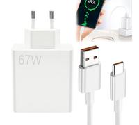 67W Caricatore Rapido per Xiaomi con Cavo USB C 1.5M per Mi Turbo Charge, Caricabatterie USB Type-C per Xiaomi 11 Lite/Mi 11i/10T Lite,Redmi Note 13 5G 12S 11 11S 10 Pro