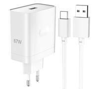 67W Caricatore Rapido USB con 8A Cavo USB C 1M per Realme 12 Pro+ 12+ 5G 11 14 Pro C75 C65 C67 C63 per Fast Charger Caricabatterie Tipo C per OPPO Find N3 Flip X5 Lite Reno13 A5 A40 per OnePlus 13R