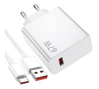 67W Caricatore USB e Cavo USB C per Xiaomi Redmi Note 14S 15 13 12 Pro 5G | Ricarica Rapida 67WATT Adattatore e Cavo tipo C 1 metro 6A spina per Xiaomi 17T 15T 14 Poco X8 Pro Max X7 per mi Pad 8 Pro 7