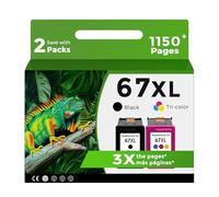 67XL Cartucce d'inchiostro di ricambio per HP 67 XL colore nero Combo Pack per HP67 HP67XL 2855e 2827e 2700 2755e 4100 4255e 6400 2852e 2752e 2700e 4227e 4100e 4155e 6455e 6000. 6400e, 2742e, 2734e