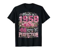 68 Anni Bday Made in 1958 Floreale 68° Compleanno Uomo Donna Maglietta