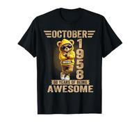 68 Anni Fantastico Ottobre 1958 Teddy Bear 68° Compleanno Maglietta