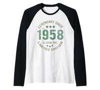 68 Anni Leggenda di Compleanno dal 1958 - Vintage 68° Compleanno Maglia con Maniche Raglan