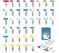 68 Flashcard di Matematica - Tutte le Frazioni da 1 a 1/12, Confronta e Semplifica frazione, Strumento Educativo