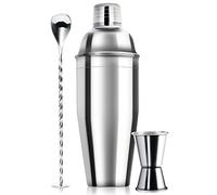 680,4 g Cocktail Shaker, Juice Mixer, Martini Shaker, Freddo Drink Fast, 3 pezzi Barista Shaker Bar strumenti Set con misurino, cucchiaio di miscelazione, filtro Barista incorporato