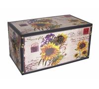 682 B-Ware Forziere Scatola Simil Lino Baule Cassetta IN Legno 49x27x2