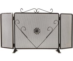 682.c - PARASCINTILLE NERO 3 ANTE "CUORE" ACCIAIO 600X1100 MM