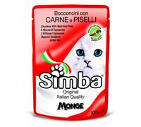 688862 Q.TA' 24 CIBO GATTO MONGE SIMBA 100 G CARNE E PISELLI