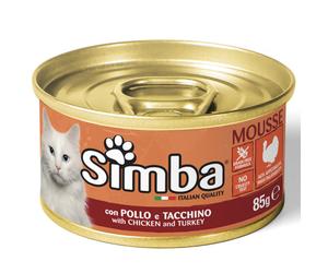 688870 Q.TA' 24 CIBO GATTO MONGE SIMBA 85 G POLLO E TACCHINO