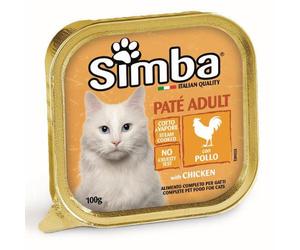 688873 Q.TA' 32 CIBO GATTO MONGE SIMBA 100 G PATE VSC POLLO