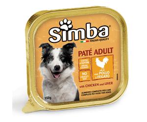 688885 Q.TA' 24 CIBO CANE MONGE SIMBA 150 G PATE VSC POLLO FEGAT