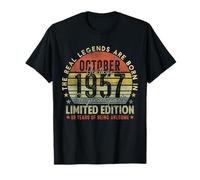 68th Birthday The Real Legends October 1957 68 Years Old Men Maglietta