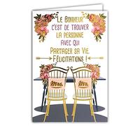 69-5054 Biglietto Congratulazioni Matrimonio Coppia Mr Mrs Mrs La Felicità è trovare la persona con cui condividere la propria vita