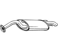 69 CV SILENZIATORE POSTERIORE PER TOYOTA Corolla E8 1.3 KW 51 CV 69