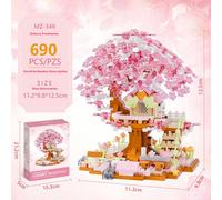 690 pezzi Blocchi per costruire case - Blocchi per costruire una casa sull'albero nel bosco - Giocattolo creativo per costruire scene di strada - [Assemblaggio educativo/Regalo romantico di San Valent