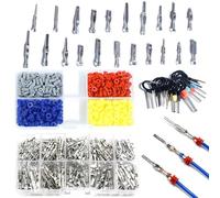 690 Pezzi Kit di connettori a perno crimpato per auto elettrica auto xlwen Kit Connettori Pin Terminali Elettrico 1/1,5/1,8/2,2/2,3/2,5/2,8/3,5 mm maschi e femminili guarnizioni Kit Terminali Puntalin