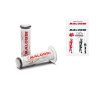 6919246.W0 COPPIA MANOPOLE BIANCHE con logo Malossi TRIBALE con chiusura a la...