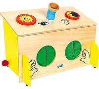 Legler foot 6989 wooden sensory play box, hearing and sight, from 3 years on,Bla