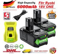 6Ah Per RYOBI P108 18V One+ Plus Batteria 18 Volt Li-Ion Utensili Elettrici P104 P107 RB18L50 RB18L20 P108
