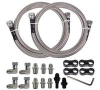 6AN 70 "Fluido di Trasmissione Olio Radiatore Tubo Linea Kit & Morsetto Separatore per GM Chevy Trasmissione 4L80E TH350 TH400 4L60E 700R4 200-4R TR6060 Ford AOD 4R100 4R70W e C5 Tubo PTFE intrecciato