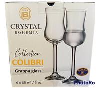 6Bicchieri Colibri Grappa 85ml vetro cristallino trasparente Bohemia FadeMaison