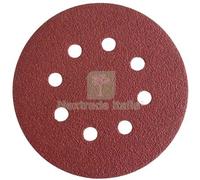 6CF DISCO ABRASIVO FIBRATO VELCRATO 8 FORI IMPERIAL MM 125X22,2 GRANA 80 CF=PZ: