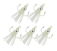 6cm/6.2cm Glow Soft Jigs Squid Skirt Baits with Hook Fishing Tackle Accessories Trolling Lures