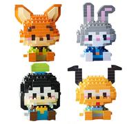 6cm Modello di blocchi di costruzione di Nick Goofy Pluto, adatto per ragazzi e ragazze, puzzle per la divulgazione scientifica fai-da-te, decorazione da scrivania per appassionati di blocchi di costr