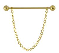6CM Oro Spillone Bilanciere Estremità Cromo Acciaio Inox Tirante Senza Catena