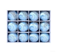 6cm Shiny Thread Christmas Ball Ornaments 12 Pack | Foam Construction, Shatterproof & Lightweight, per versatile Tree Decor, Elegant Colour Mix, Easy-hang Loop