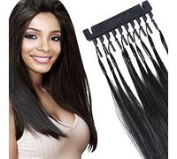 ,6d1 black,22in,Ciocche Di Capelli 6d Di Seconda Generazione "no-Trace" per La Cura Dei Capelli, Capelli Veri, Senza Grovigli, Design a 5 Ciocche per Fila