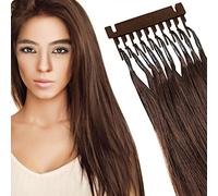 ,6d1 brown,18in,Ciocche Di Capelli 6d Di Seconda Generazione "no-Trace" per La Cura Dei Capelli, Capelli Veri, Senza Grovigli, Design a 5 Ciocche per Fila