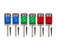 6er Set LED Giardino Solare Lampade Mystic Star Con Chiodi Terrazza