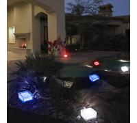 6er Set LED Lampade Solari Cubo di Vetro Außenbeleuchtungen Pietre Veranda IP44