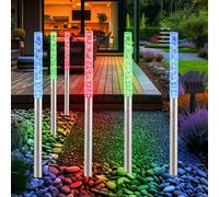 6er Set LED Solare Inox Luci Colorato Dxh 18x370 MM Terrazza Veranda Schalter