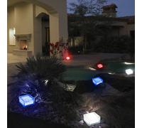6er Set LED Solare Luci Vetro Decorazione Pietre Terrazza Festa Illuminazione