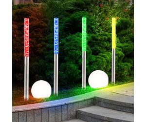6er Set LED Solare Plug-In Luci Veranda Erd Spiedo Sfera Aste Esterno Lampade