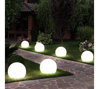 6x LED lampade solari a globo diametro 10cm illuminazione giardino patio esterno picchetto terra luci giardino veranda cortile sentiero terrazza