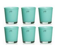 6er Set Orchideentöpfe Orchidea Azzurro H 13,5cm (D) . 12,5cm Tondo Vetro