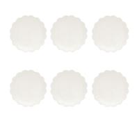 6er Set Piatto da Portata Fleuri Bianco Onda D.26cm Bianco Porcellana EASY LIFE