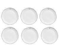 6er Set Piatto Prima Colazione Piccolo Cuore Bianco D.23cm Ceramica