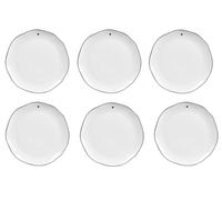6er Set Piatto Prima Colazione Piccolo Cuore Bianco D.23cm Ceramica