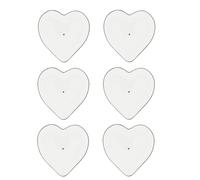 6er Set Piatto Torta HEART Forma Cuore D.18cm Bianco Nero BASTION COLLECTIONS
