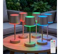 6er Set RGBW LED Lampade da Tavolo Regolatore Touch Batteria Telecomando
