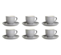6er Set Tazza Espresso Con Piattino Mynte Francese Grigio 135ml Ib LAURSEN