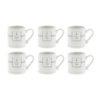 6er Set Tazza Espresso Love Esso Pure Titane 80ml Ceramica BASTION COLLECTIONS