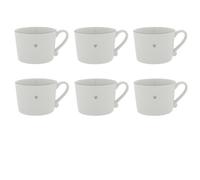6er Set Tazze, Tazza Cuore con Piccolo Grigio Cuore 300ml BASTION COLLECTIONS