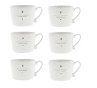 6er Set Tazze, Tazza Hello Inverno Bianco Nero per 300ml BASTION COLLECTIONS