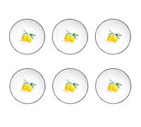 6er Set Zuppa Amalfi Limoni Rotondo Bianco Giallo D.18cm Porcellana EASY LIFE